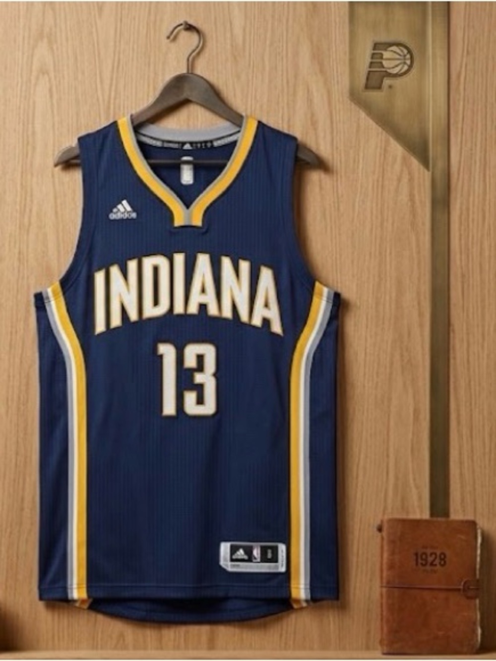 🏀 EUC Rare Adidas HWC NBA Indiana Pacers Hickory Paul George Basketball Jersey
